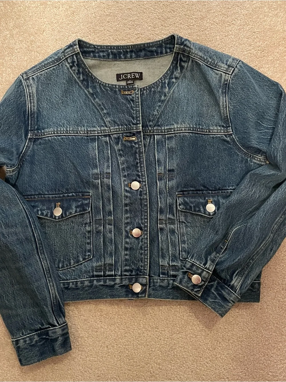 J. Crew Classic Cropped Indigo Denim Jacket - Picture 2 of 6